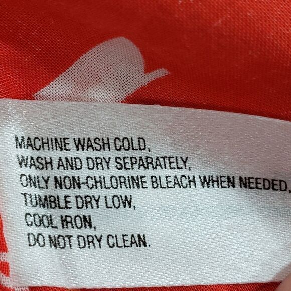 🔺️Gap Orange Teacup/Coffee Cup Boyfriend Buttoned Long Sleeve Shirt Medium - Picture 10 of 12